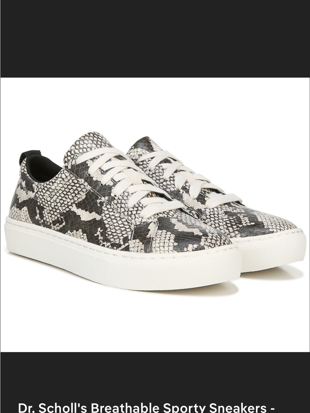 NEW Dr Sholl’s Snakeskin No Bad Vibes Lace Up Sneakers, Size 9 - Picture 6 of 14